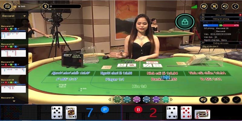 Luật chơi Baccarat khi rút bài